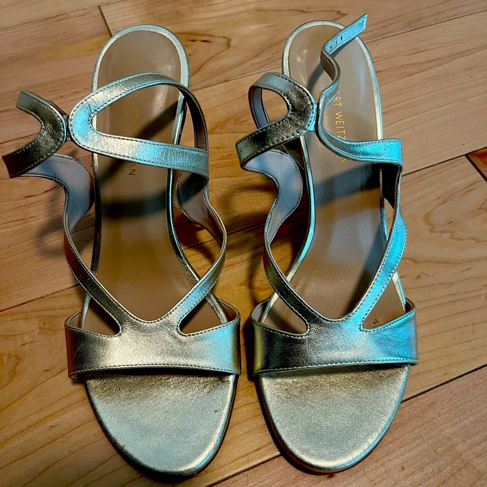 Stuart Weitzman Gold Strappy Sandal